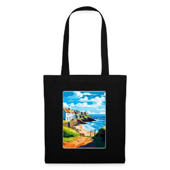 Gorran Haven Angleterre Royaume-Uni Affiche de voyage Souvenir WPA - Sac en tissu - noir - Devant