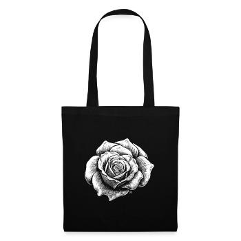 Rosa Linien in Weiß - Stoffbeutel - Schwarz - Vorne