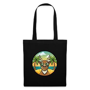 Hirsch Lustige Cartoon Sommer Strand Sonnenbrille Aufkleber - Stoffbeutel - Schwarz - Vorne