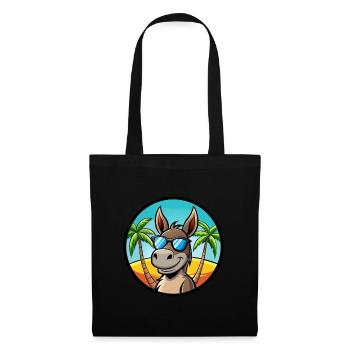 Esel Lustige Cartoon Sommer Strand Sonnenbrille Cool - Stoffbeutel - Schwarz - Vorne