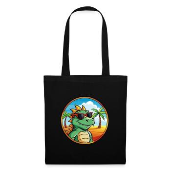 Drache Lustige Cartoon Sommer Strand Sonnenbrille Cool - Stoffbeutel - Schwarz - Vorne