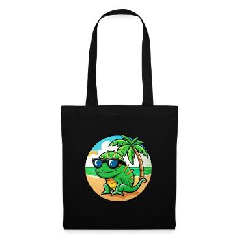 Chamäleon Lustige Cartoon Sommer Strand Sonnenbrille - Stoffbeutel - Schwarz - Vorne