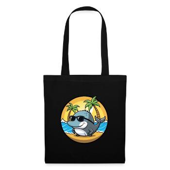 Baleine Drôle Dessin Animé Plage D’été Lunettes De Soleil Cool - Sac en tissu - noir - Devant