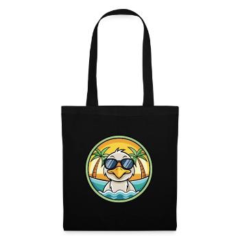 Ente Lustige Cartoon Sommer Strand Sonnenbrille Aufkleber - Stoffbeutel - Schwarz - Vorne