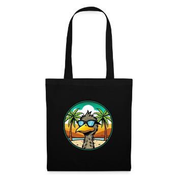 Emu Lustige Cartoon Sommer Strand Sonnenbrille Aufkleber - Stoffbeutel - Schwarz - Vorne