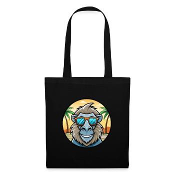 Babouin Drôle Dessin Animé Plage D’été Lunettes De Soleil Cool - Sac en tissu - noir - Devant
