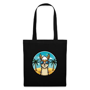 Llama Funny Cartoon Summer Beach Sunglasses Cool - Tote Bag - black - Front