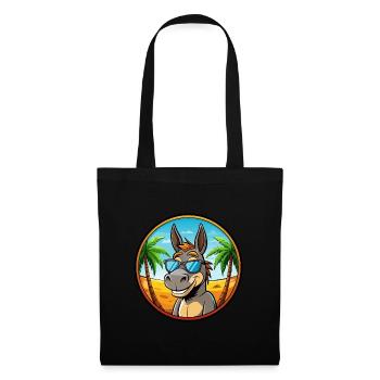 Donkey Funny Cartoon Summer Beach Sunglasses Cool - Tote Bag - black - Front