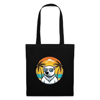 Polar Bear Funny Cartoon Summer Beach Sunglasses - Tote Bag - black - Front