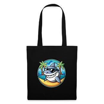 Requin Drôle Dessin Animé Plage D’été Lunettes De Soleil Cool - Sac en tissu - noir - Devant