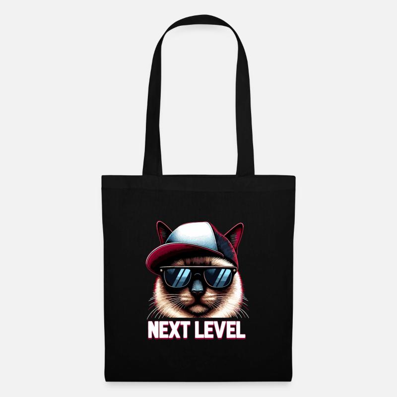 Siam Katze Siamkatze Next Level Hip Hop Geschenk - Stoffbeutel - Schwarz