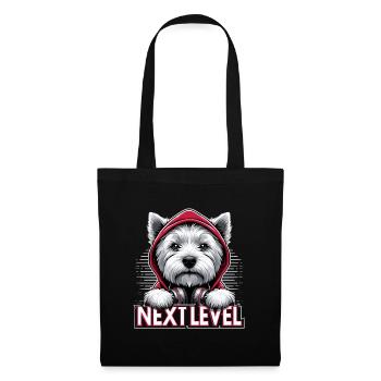 West Highland White Terrier Niveau supérieur Hip Hop - Sac en tissu - noir - Devant
