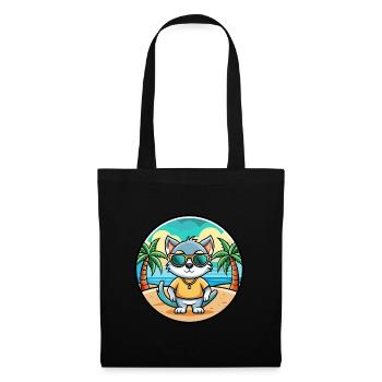 Khao Manee Cat Breed Cartoon Lunettes de soleil Beach - Sac en tissu - noir - Devant