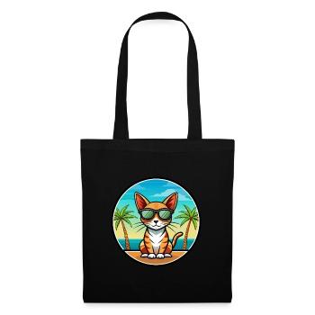Abessinische Kurzhaarkatze Rasse Cartoon Sonnenbrille - Stoffbeutel - Schwarz - Vorne