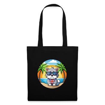 British Silver Cat Breed Cartoon Sunglasses Beach - Tote Bag - black - Front