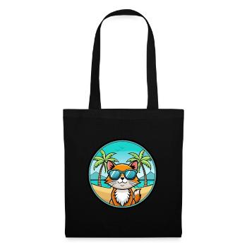Hantilly Tiffany Cat Breed Cartoon Sunglass Beach - Tote Bag - black - Front