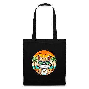 Europäische Kurzhaarkatze Rasse Cartoon Sonnenbrille - Stoffbeutel - Schwarz - Vorne