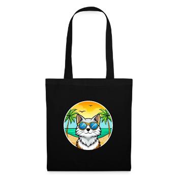 Forêt norvégienne Race Dessin animé Lunettes de soleil Plage - Sac en tissu - noir - Devant