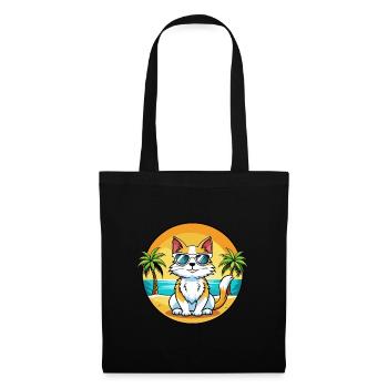Lunettes de soleil de dessin animé de race de chat turc plage - Sac en tissu - noir - Devant