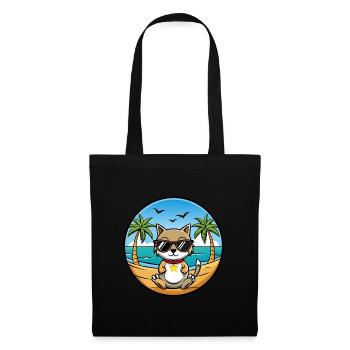 Chypre Chat Race Dessin Animé Lunettes De Soleil Plage - Sac en tissu - noir - Devant