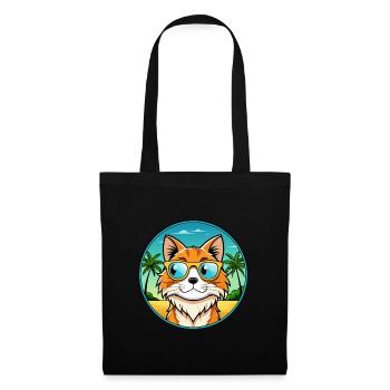 Maine Coon Cat Breed Cartoon Sunglasses Beach - Tote Bag - black - Front