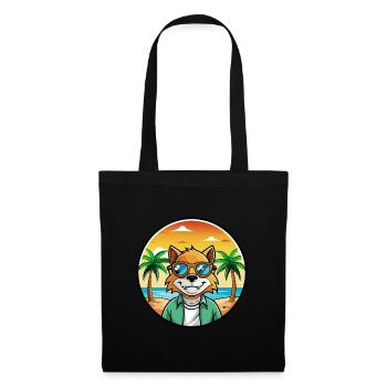 German Rex Cat Breed Cartoon Sunglasses Beach - Tote Bag - black - Front