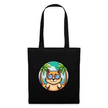 Tonkinois Race Chat Dessin Animé Lunettes De Soleil Plage - Sac en tissu - noir - Devant