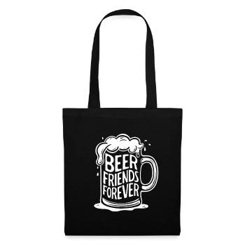 Beer Mug Saying Beer Friends Forever - Tote Bag - black - Front