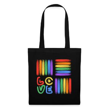 Rainbow Love Brush Art - Tote Bag - black - Front