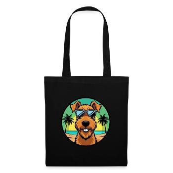 Airedale Terrier Dog Breed Cartoon Sunglass Beach - Tote Bag - black - Front