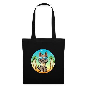 Berger Picard Chien Race Dessin Animé Lunettes de Soleil Plage - Sac en tissu - noir - Devant