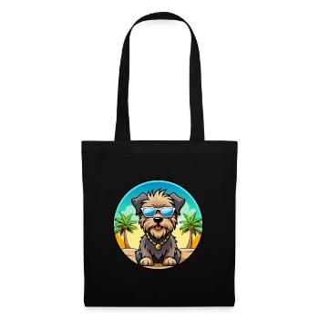 Bouvier Des Flandres Hunderasse Cartoon Sonnenbrille - Stoffbeutel - Schwarz - Vorne
