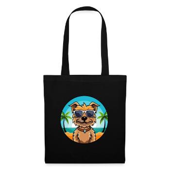 Border Terrier Dog Breed Cartoon Sunglasses Beach - Tote Bag - black - Front
