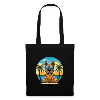 Broholmer Hunderasse Cartoon Sonnenbrille Strand - Stoffbeutel - Schwarz - Vorne