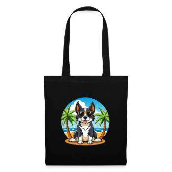 Appenzeller Sennenhund Race de chien Cartoon Beach - Sac en tissu - noir - Devant
