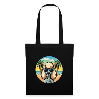 Corded Poodle Dog Breed Cartoon Sunglasses Beach - Tote Bag - black - Front