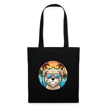 Havenese Chien Race Dessin Animé Lunettes De Soleil Plage - Sac en tissu - noir - Devant
