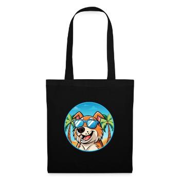 Koolie Chien Race Dessin Animé Lunettes de Soleil Plage - Sac en tissu - noir - Devant