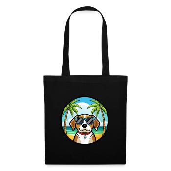Kerry Beagle Chien Race Dessin Animé Lunettes de Soleil Plage - Sac en tissu - noir - Devant