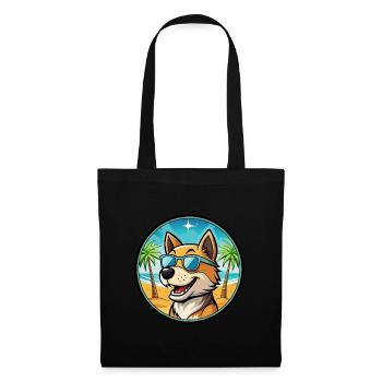 Lucas Terrier Chien Race Dessin Animé Lunettes de Soleil Plage - Sac en tissu - noir - Devant