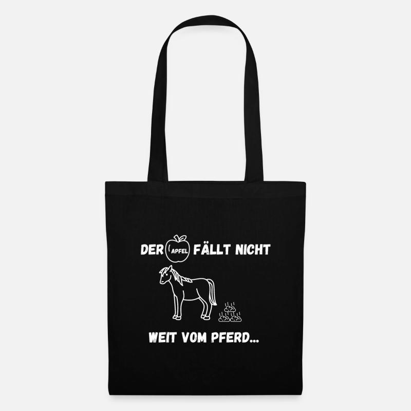 The apple doesn't fall far from the horse - Tote Bag - black