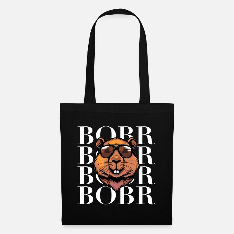Bober Bóbr cooler Biber mit Sonnenbrille Viral Hit - Stoffbeutel - Schwarz