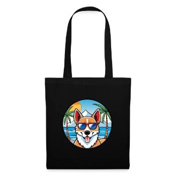 Norwegische Lundehund Hunderasse Cartoon Sonnenbrille - Stoffbeutel - Schwarz - Vorne