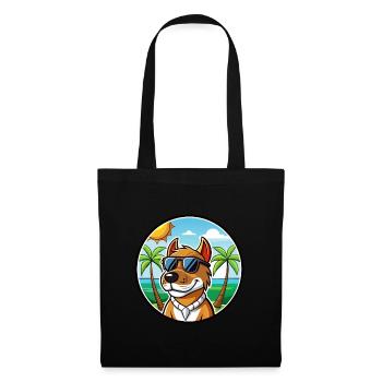 Chien de chasse norvégien Dunker Race de chien Cartoon Beach - Sac en tissu - noir - Devant