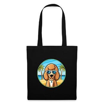 Poodle Dog Breed Cartoon Sunglasses Beach - Tote Bag - black - Front