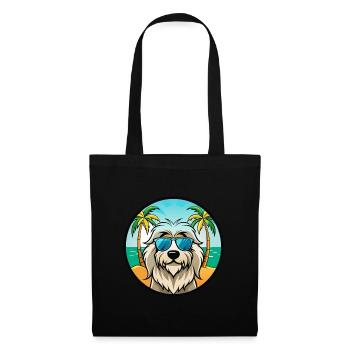 Berger des Pyrénées Race Dessin Animé Lunettes De Soleil Plage - Sac en tissu - noir - Devant