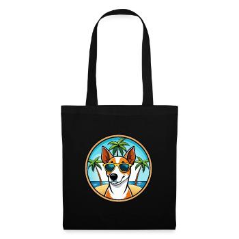 Glatte Foxterrier Hunderasse Cartoon Sonnenbrille - Stoffbeutel - Schwarz - Vorne