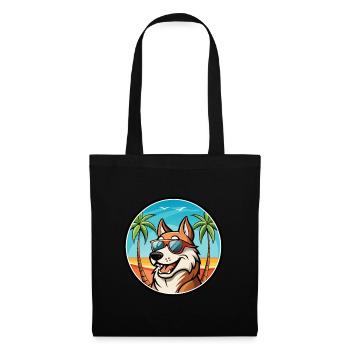 Russischer Jagdhund Rasse Cartoon Sonnenbrille Strand - Stoffbeutel - Schwarz - Vorne