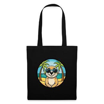 Seskar phoque chien race dessin animé lunettes de soleil plage - Sac en tissu - noir - Devant