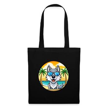 Saarloos Wolfdog Rasse Cartoon Sonnenbrille Strand - Stoffbeutel - Schwarz - Vorne